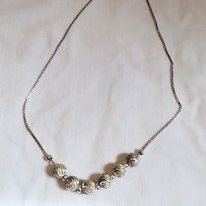 Sterling Silver 18” Bead Necklace
